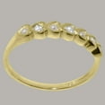 thumbnail image 4 of LBG British Made 18k Yellow Gold Natural Diamond & Cultured Pearl Womens Eternity Ring - 33 size options - Size 11.5, 4 of 9