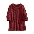 thumbnail image 5 of Women's Fleece Sherpa Tops Long Sleeve Fuzzy Warm Tunic Tops with 2 Pockets Lounge Loose Home Pajamas Winter Outfits (XL, Wine), 5 of 7