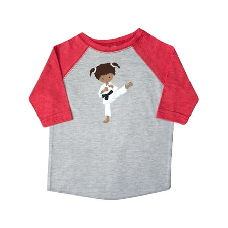 

Inktastic African American Girl Karate Pose Black Belt Gift Toddler Toddler Girl T-Shirt