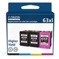 thumbnail image 1 of Cartucho de tinta Ankink High Yield 63XL, paquete de 2 unidades negras y 1 color, 1 of 1