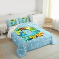 thumbnail image 3 of Feelyou Teen 3D Dinosaur Full Size Comforter Sets, Blue Monogrammed D Bedding Comforter Set, Initial A to Z Letter Reversible Bedding Sets, Lightweight Room Decor, 3-Piece, 3 of 8