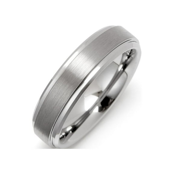 6mm Tungsten Ring with Raised Center, Ring Sizes 9 to 13