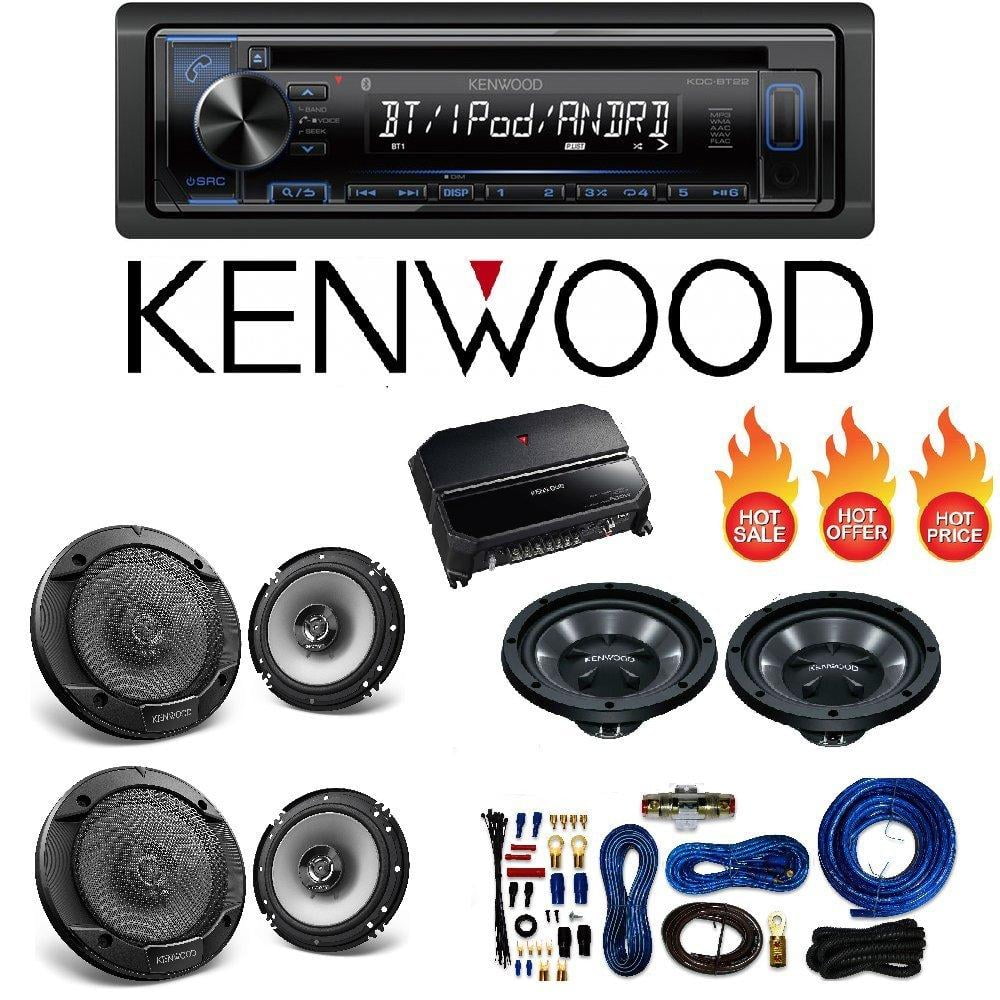 Kenwood 1 DIN USB Bluetooth CD Car Stereo 6.5" 61/2 in 2Way Flush