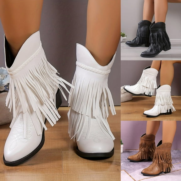 Ankle Boots Women Casual Versatile Round Toe Chunky Heel Thick Soled Comfortable Solid Color Short Boots Fall Winter Women Shoes