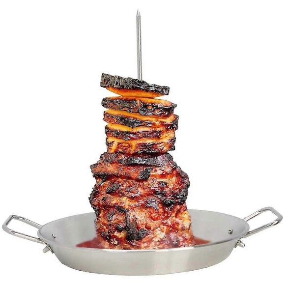 2026 Vertical Cooking Stand Gyros- BBQ Grilling Accessory With 3 Removable Spikes Kabobs Metal Chicken Portable For Kebabs