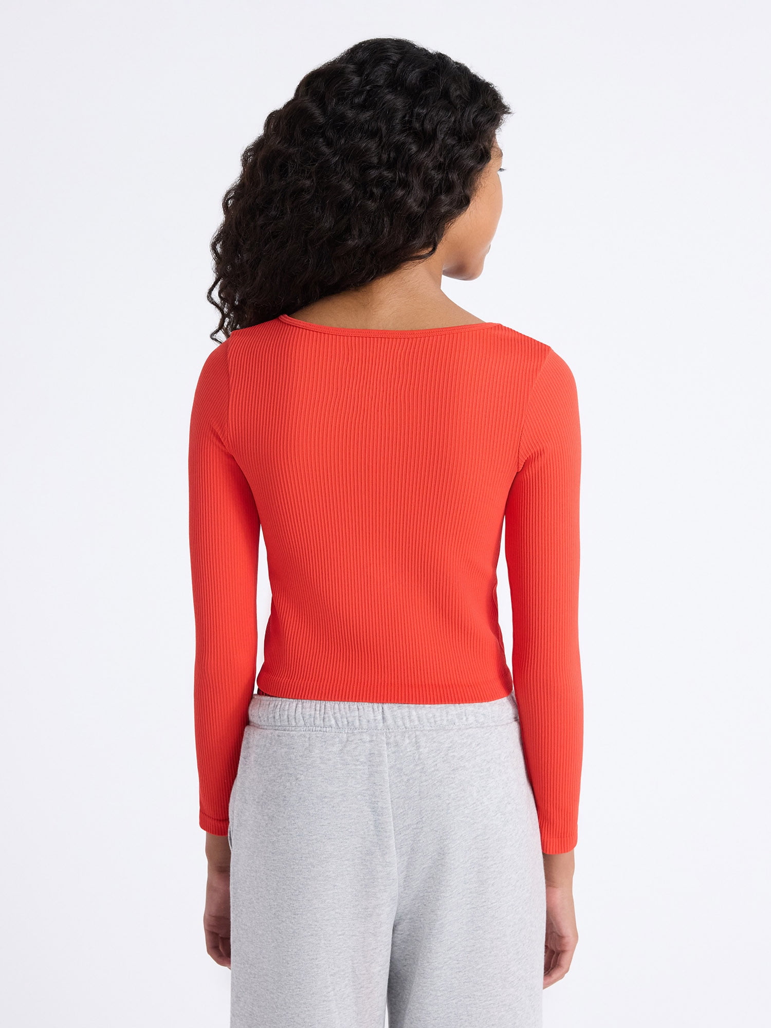 Weekend Academy Girls Seamless Top with Long Sleeves, Sizes 4-18