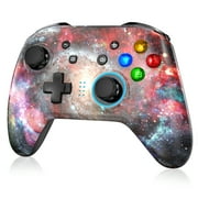 EasySMX Wireless Pro Controller for Nintendo Switch 5 Gear Adjustable Led and Dual Vibration Feedback 6-axis TURBO for Switch Lite/Switch OLED/PC, Starry Sky