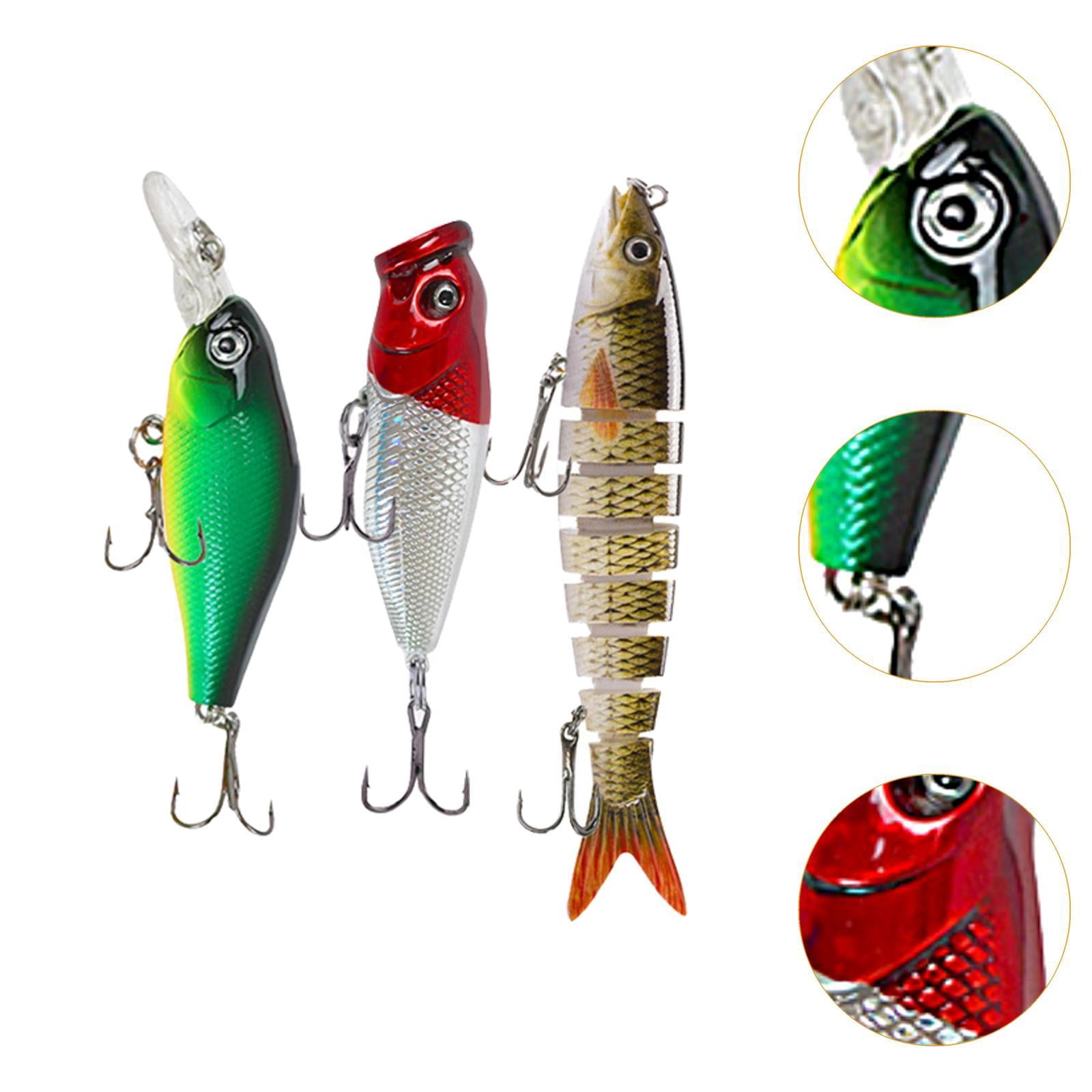 Wswqop 12x Fishing Lures, Hard Baits, for Saltwater Freshwater Fishing Tackle Simulated