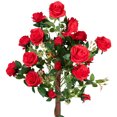 thumbnail image 3 of Northlight Roses with Greenery Artificial Potted Tree - Red - 47", 3 of 9