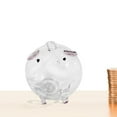 thumbnail image 6 of perfk Glass Pig Piggy Bank Money Saving Jar Cute Piggy Bank for Entrance Bar Decor Pink long mouth, 6 of 10