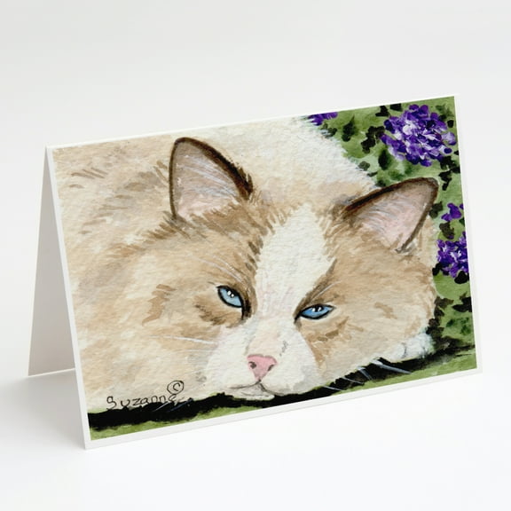 Cat Greeting Cards and Envelopes Pack of 8