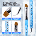 thumbnail image 5 of Ivy L Premium 2 Way French Manicure Gel Nail Brush and Dotting Tool - Blue and White Marble Acrylic Handle - Size 16, 5 of 7
