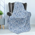 thumbnail image 4 of Paisley Soft Flannel Fleece Throw Blanket, Native Pattern in Blue Tones Nature Themed Print, Cozy Plush for Indoor and Outdoor Use, 50" x 70", Pale Blue White and Blue, by Ambesonne, 4 of 5