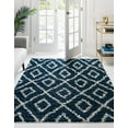 thumbnail image 4 of Unique Loom Trellis Shag Collection Area Rug - Ruth (5' 3" Square Navy Blue/Ivory), 4 of 10