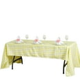 thumbnail image 3 of BalsaCircle 60" x 126" Gingham Checkered Polyester Tablecloth Yellow and White, 3 of 7
