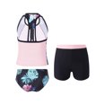 thumbnail image 4 of MSemis Kids Girls Front Zipper Tees Bikini Briefs and Short Bottoms Summer Beachwear, 4 of 4