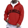 thumbnail image 3 of Los Angeles Quarter Zip Pullover Men Long Sleeve Graphic Hooded Sweatshirt Mens Hoodie Fashion Streetwear, 3 of 5
