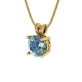 thumbnail image 2 of Clara Pucci 14K Yellow Solid Hypoallergenic Gold 1Ct Synthetic Blue Moissanite Round Brilliant Cut Solitaire Designer Necklace Pendant For April, 2 of 6