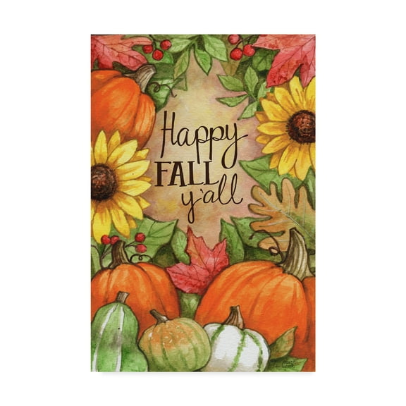 Trademark Fine Art 'Happy Fall Pumpkins' Canvas Art by Melinda Hipsher
