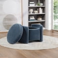 thumbnail image 3 of Sable Storage Ottoman with Mango wood Flip Top and Blue Cord Fabric, 3 of 12