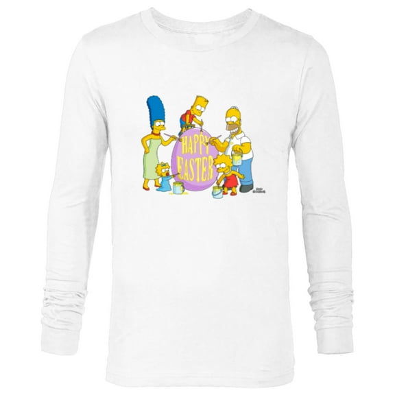 The Simpsons Family Happy Easter - Long Sleeve T-Shirt for Men - Customized-White