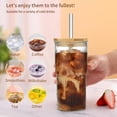 thumbnail image 3 of 2 Pack 22oz Glass Cups with Lids and Straws, Glass Tumbler with Straw and Lid, Mason Jar Drinking Glasses Iced Coffee Cup for Long Drinks, Water, Cocktail, Whiskey, Soda, 3 of 7