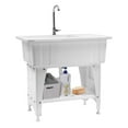 thumbnail image 6 of Miumaeov Freestanding Plastic Laundry Sink Indoor and Outdoor Utility Sink Laundry Tub with Washboard Cold & Hot Water Faucet, 6 of 17