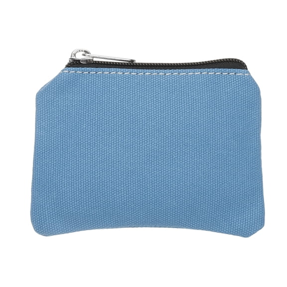 Uxcell Canvas Coin Purse, Small Coin Purse with Zipper Portable Change Pouch Holder Travel Storage Organizer 5x3 in & Light Blue-Fitting for ( Change Coins/ID Card/Jewelry Keys/Cosmatic)