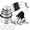 black, variant on Circles 15-Piece Stainless Steel Measuring Cups and Spoons Set - Nesting Design with Soft Touch Silicone Handles, Metal Measuring Set for Dry & Liquid Ingredients, Cooking & Baking (Black)