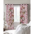 thumbnail image 2 of Pink Orchid Blackout Curtains for Bedroom 45 Inch Length 2 Panels Set, Spring Floral Flowers Leaves Botanical Thermal Insulated Energy Saving Window Treatment Curtains Blackout Drapes 52"x45", 2 of 8