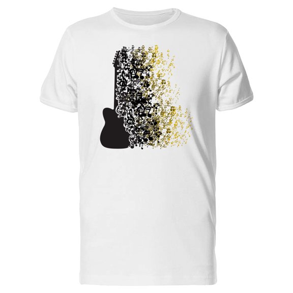 Silhouette Of A Guitar And Notes T-Shirt Men -Image by Shutterstock, Male Large