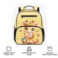 thumbnail image 6 of HUIACONG Yellow Giraffe Donut Print Kids Backpack 13.5 Inch Lightweight Water Resistant School Bag with Multi Pockets Breathable Padded Adjustable Straps for Boys Girls Ages 3-10 Travel Bookbag, 6 of 7
