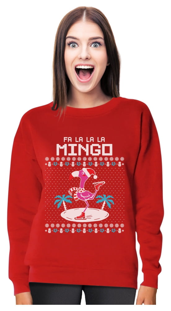 flamingo christmas sweater walmart