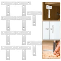 HEATSHAKING 10Pcs T-Shape Corner Angle Brackets Silver Stainless Steel Fixing Brace 3.1 Inch For Handymen Diy