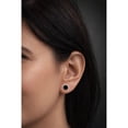 thumbnail image 4 of Echmeck Solid 925 Sterling Silver Black Flat Onyx Handmade Stud Earrings for Women Men - 9mm, 4 of 13