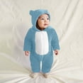 thumbnail image 4 of Xcmzpl Family Fleece Onesies Pajamas Fuzzy Sherpa Kids Hooded One Piece Onesie Winter Romper Flannel Loungewear Sleepwear 3-9M, 4 of 5