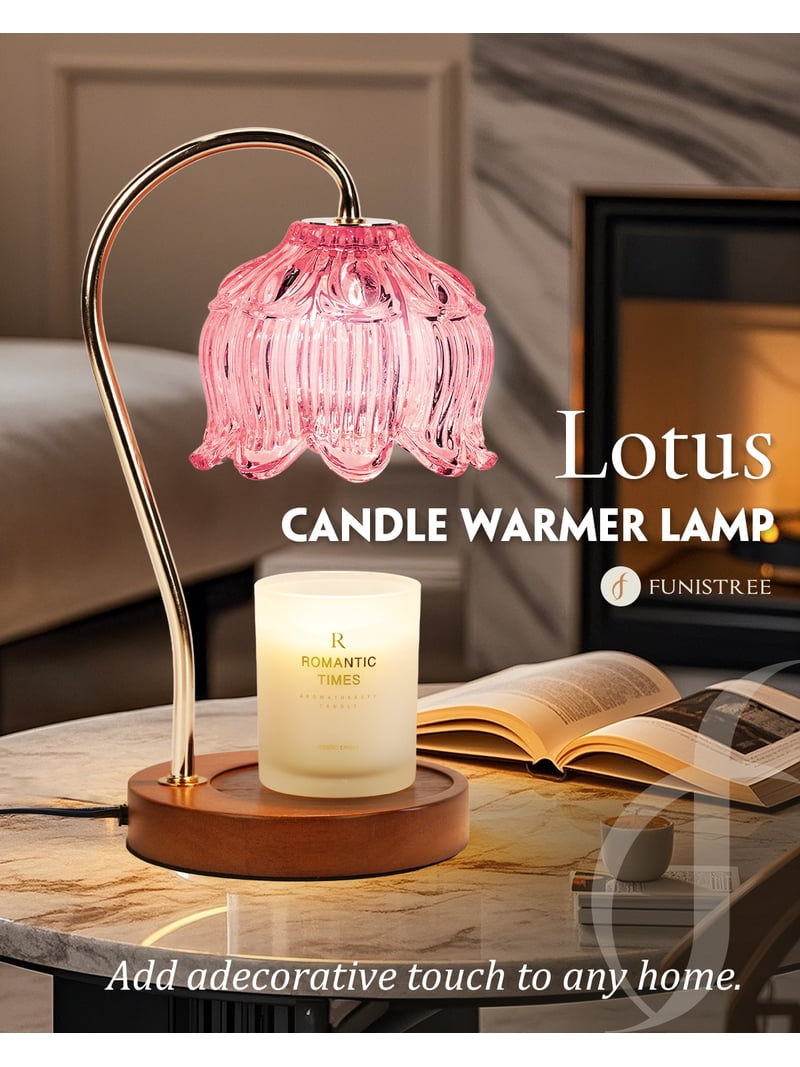 Funistree, Candle Warmer Lamp, Pink, Dimmable, with Timer