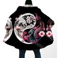thumbnail image 2 of Capa con capucha con estampado 3D de dragón de tatuaje vikingo para hombres, abrigo grueso y cálido, capa de forro polar a prueba de viento, bata, manta con capucha, Yin y Yang,-2, 2 of 3
