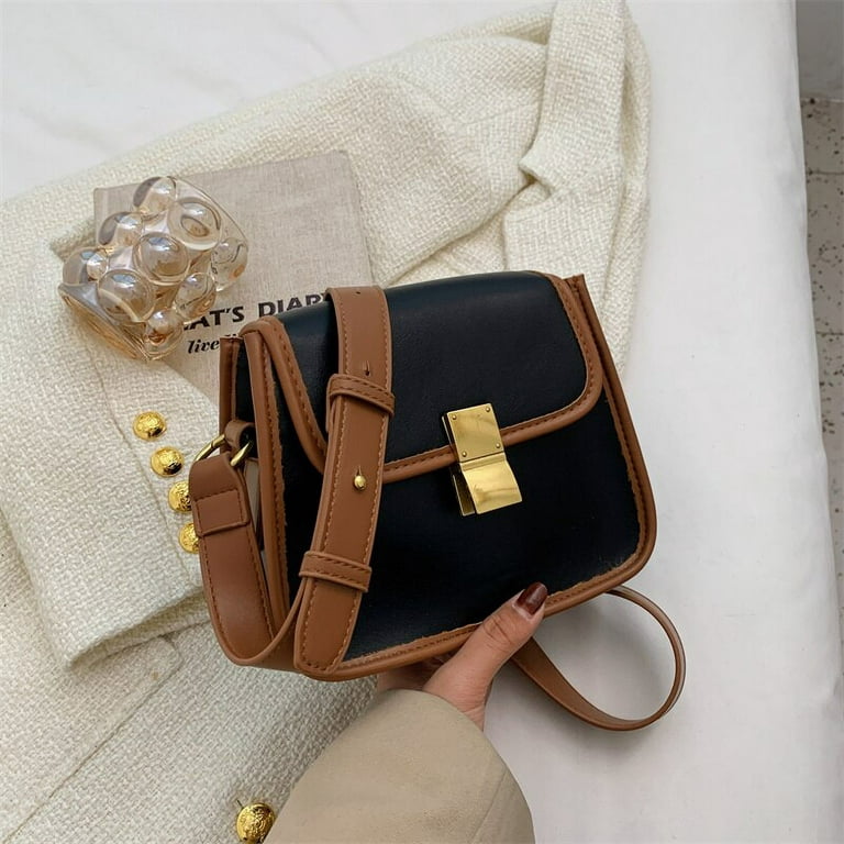 JUST BUY IT Fashion Lady Sling Bag Panelled Color PU Leather