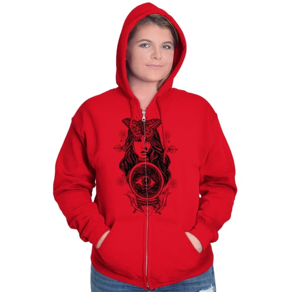 Butterfly Moth Spiritual Crystal Ball Zip Hoodie Sweatshirt Women Brisco Brands S