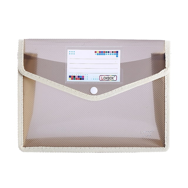 Clearance! Plastic File Folders Envelope Expanding File Wallet Organizer Documents Folder with Snap Closure and Pocket A5 Size Transparent File Pouch for School (Assorted Color Vertical) Gray
