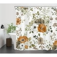 thumbnail image 3 of Grey and Orange Flower Shower Curtain for Bathroom,Autumn Country Plant Watercolor Floral on White Fabric Shower Curtain with Hooks,Fall Botanical Bathroom Curtain Shower Set, 72x84 inches, 3 of 6