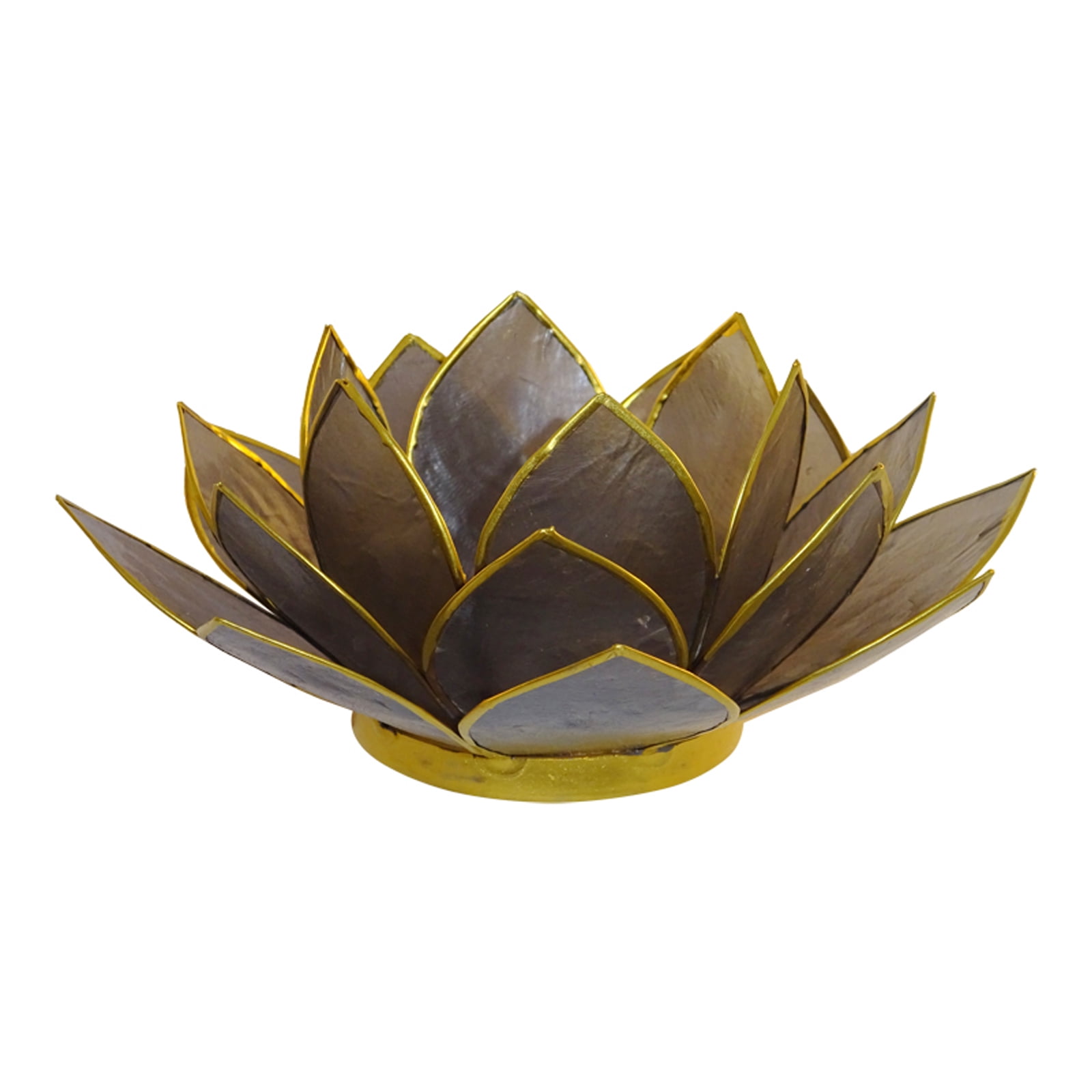 The Crabby Nook Lotus Tea Light Candle Holder Capiz Shell Decorating Accent Home Decor Gift Ideas Black Dark Gray Walmart Com Walmart Com