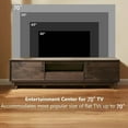 thumbnail image 5 of Mid-Century Modern Low Profile TV Stand for 70" TVs, Wood TV Media Console with 2 Fluted Door for Living Room, Walnut, 5 of 9