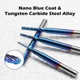 thumbnail image 4 of BR Juego de fresas CNC Nano Blue Coat, 10 piezas, 0,8-3 mm, vástago de 1/8", 4 of 5