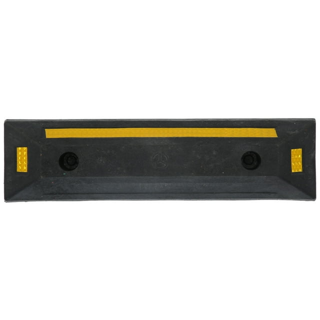 Parking Stopper For Garage, Easy To Store Rubber + Plastic Parking Stopper With Yellow Reflective For Garages For Parking Lots