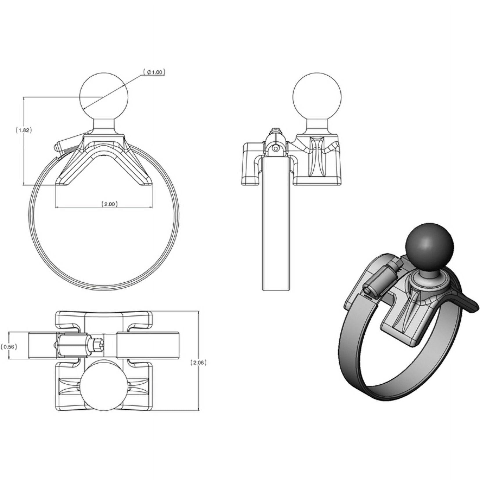 RAM Mount Strap Mount w/Arm & Diamond Base