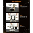 thumbnail image 3 of Ensemble de Buffet de 5QT 2 Paquets de Plats à Friction avec Friteuses et Réchauffeurs Ronds en Acier Inoxydable NSF, Comprend Couvercle et Support de Couvercle, Cuillère et Pince, Or, Idéal pour Événements de Restauration, Fêtes, Mariages et Dîners, 3 of 8