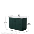 thumbnail image 5 of Wyndham Collection Miranda 48" Wood Single Bathroom Vanity in Black/Green, 5 of 6