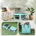 thumbnail image 3 of GVN 39" Portable Soft 2 Sided Pet Cat Carrier with Divider, Two Compartment, Soft Cushions, & Storage Bag, Green, 3 of 7